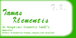 tamas klementis business card